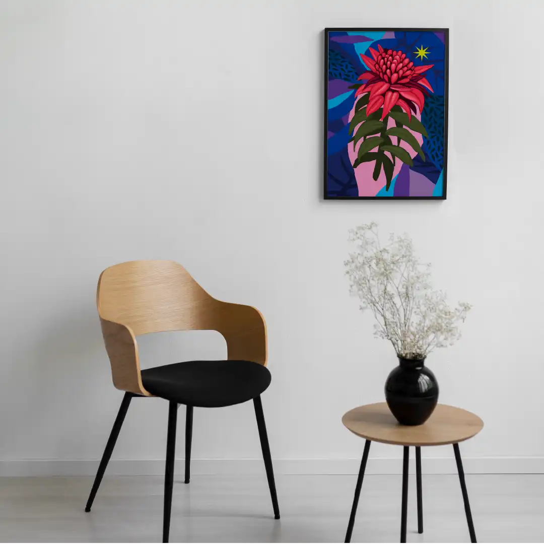 Quadro A3 Pétalas noite