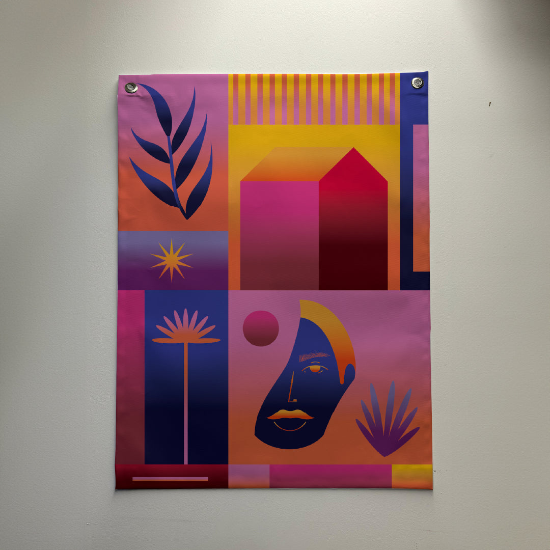 Bandeira em lona Morada