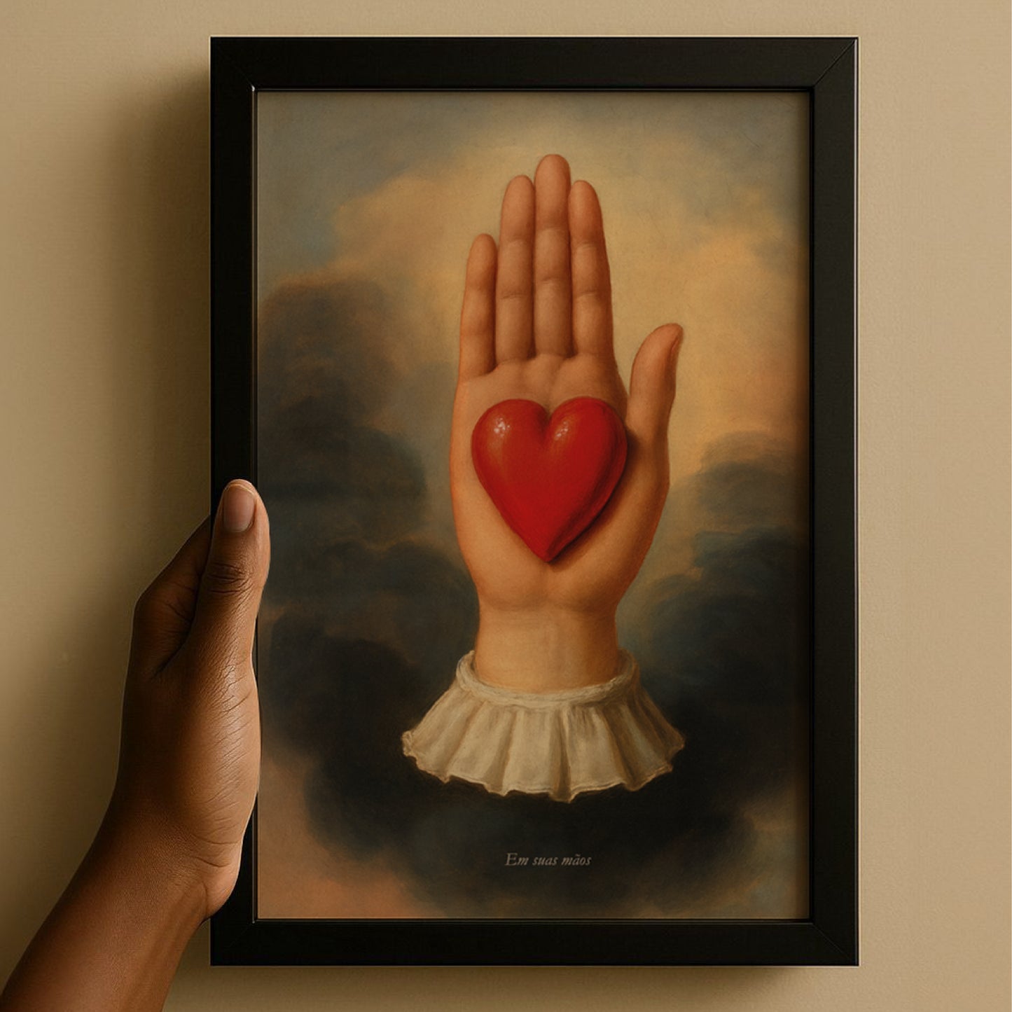 Quadro A3 Em Suas Mãos