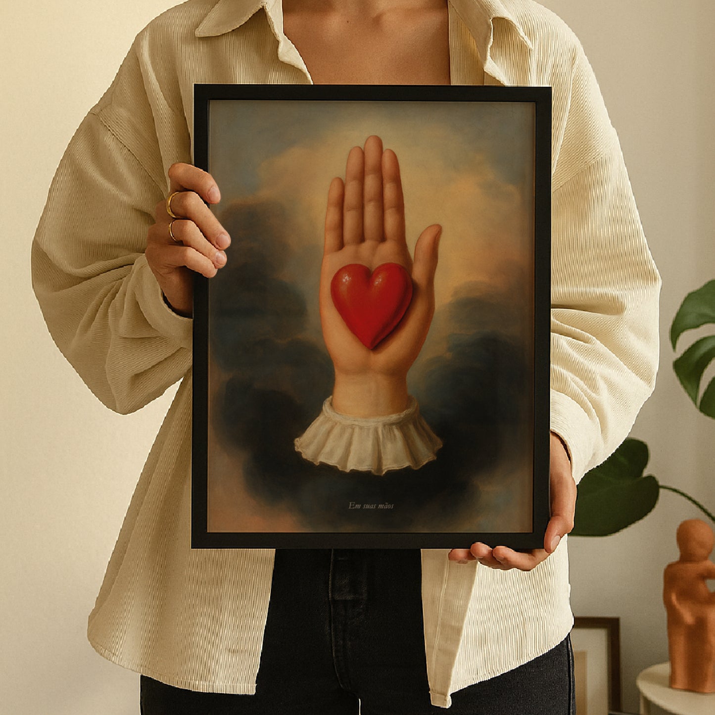 Quadro A3 Em Suas Mãos