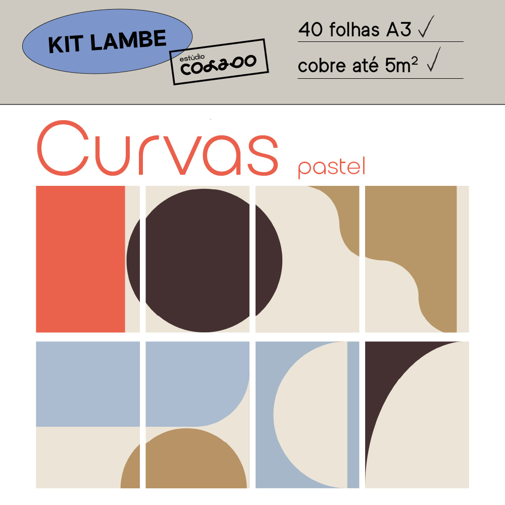 Kit Lambe-lambe Curvas Pastel