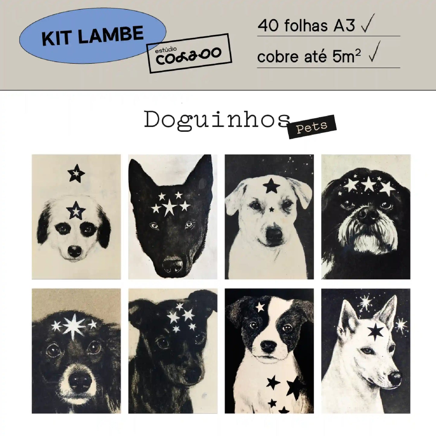 Kit Lambe-lambe Pets Doguinhos