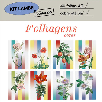 Kit Lambe-lambe Folhagens Cores