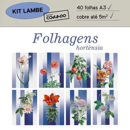 Kit Lambe-lambe Folhagens Hortência