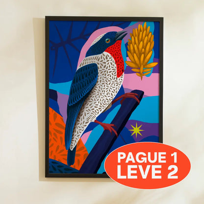 Quadro A3 Passarinho noite