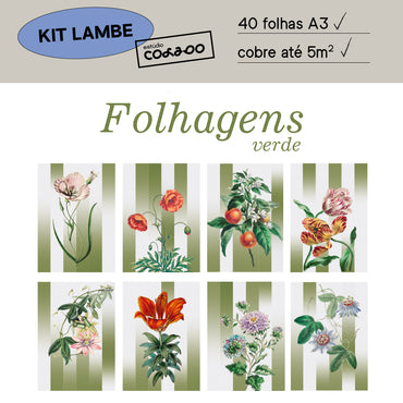 Kit Lambe-lambe Folhagens Verde