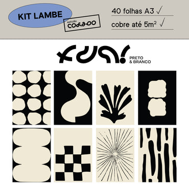 Kit Lambe-lambe Fun Preto e Creme