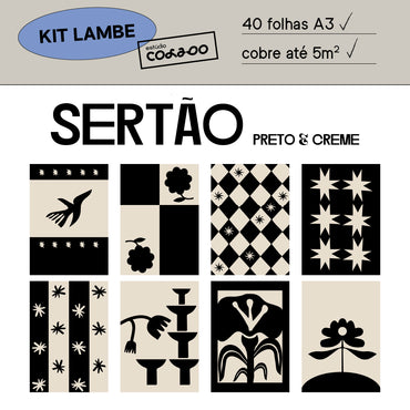 Kit Lambe-lambe Sertão Preto e Creme